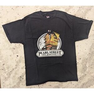Pearl Street Grill and Brewery T-Shirt Mens Lrg Black Buffalo New York Rare